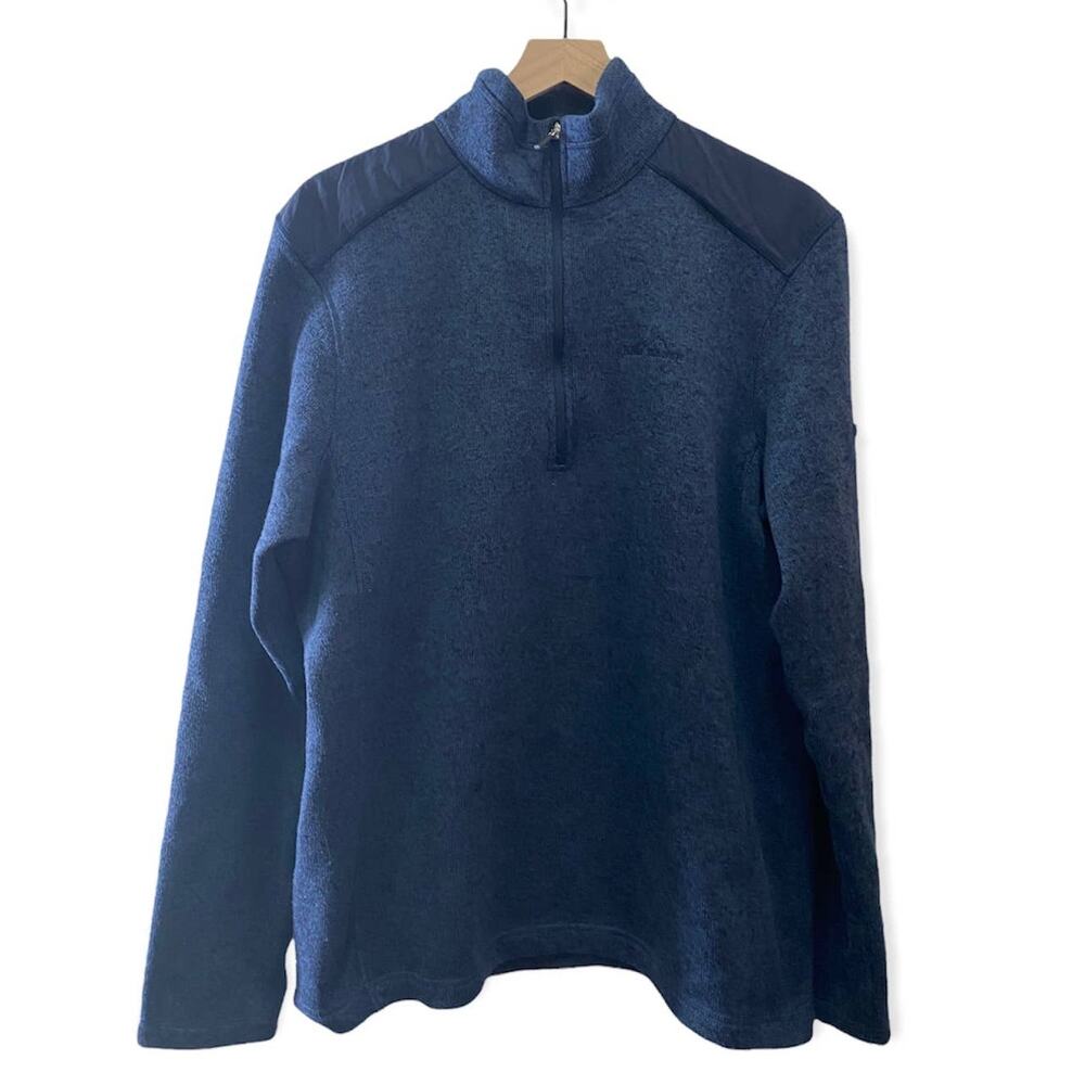 Eddie Bauer Fleece Pullover 1/4 Zip Sweater Navy Blue Men's Size Large NWOT